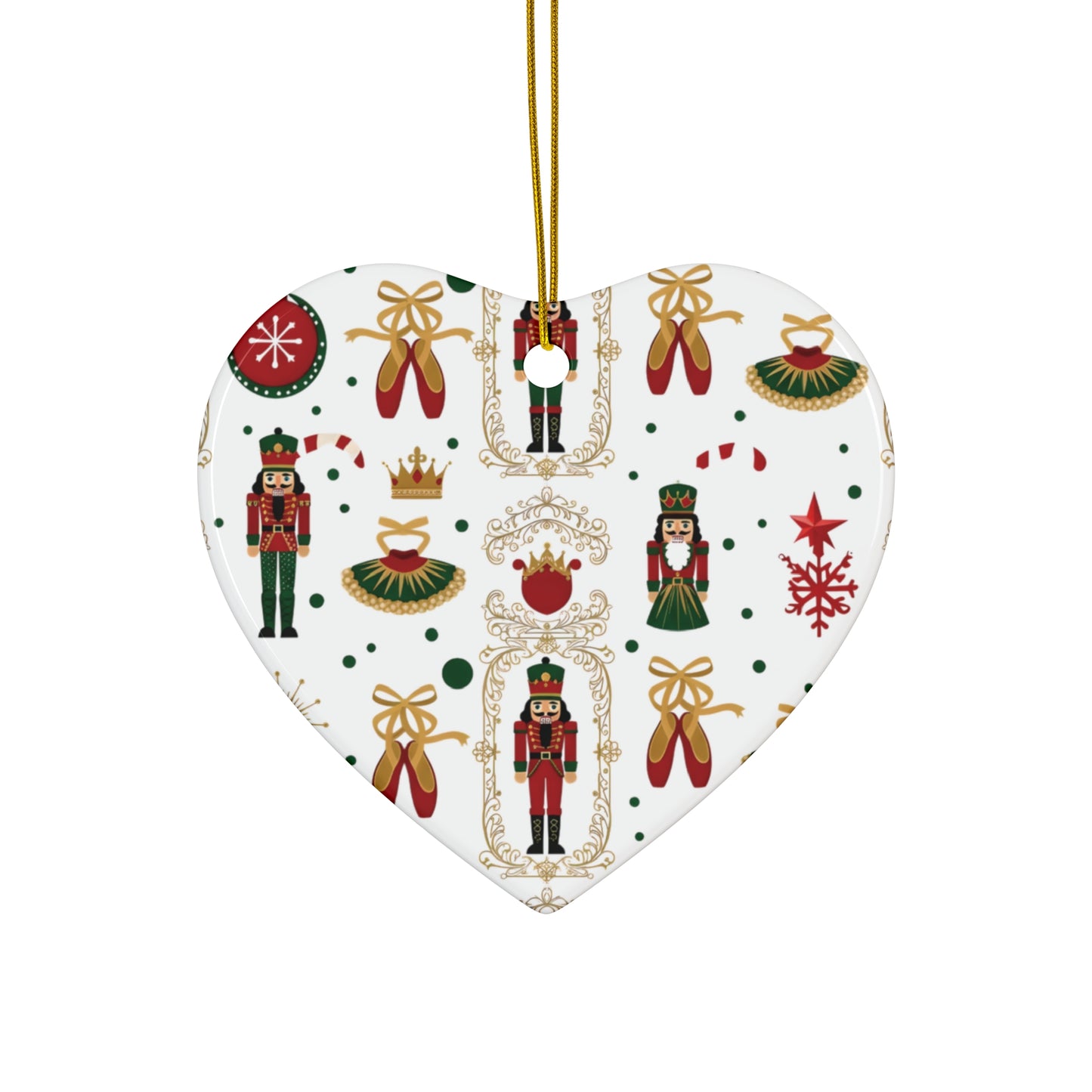 Nutcracker Pattern Ceramic Ornament | Star Shape Christmas Ornament