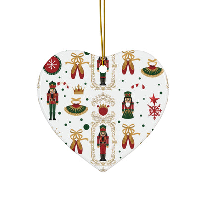 Nutcracker Pattern Ceramic Ornament | Star Shape Christmas Ornament