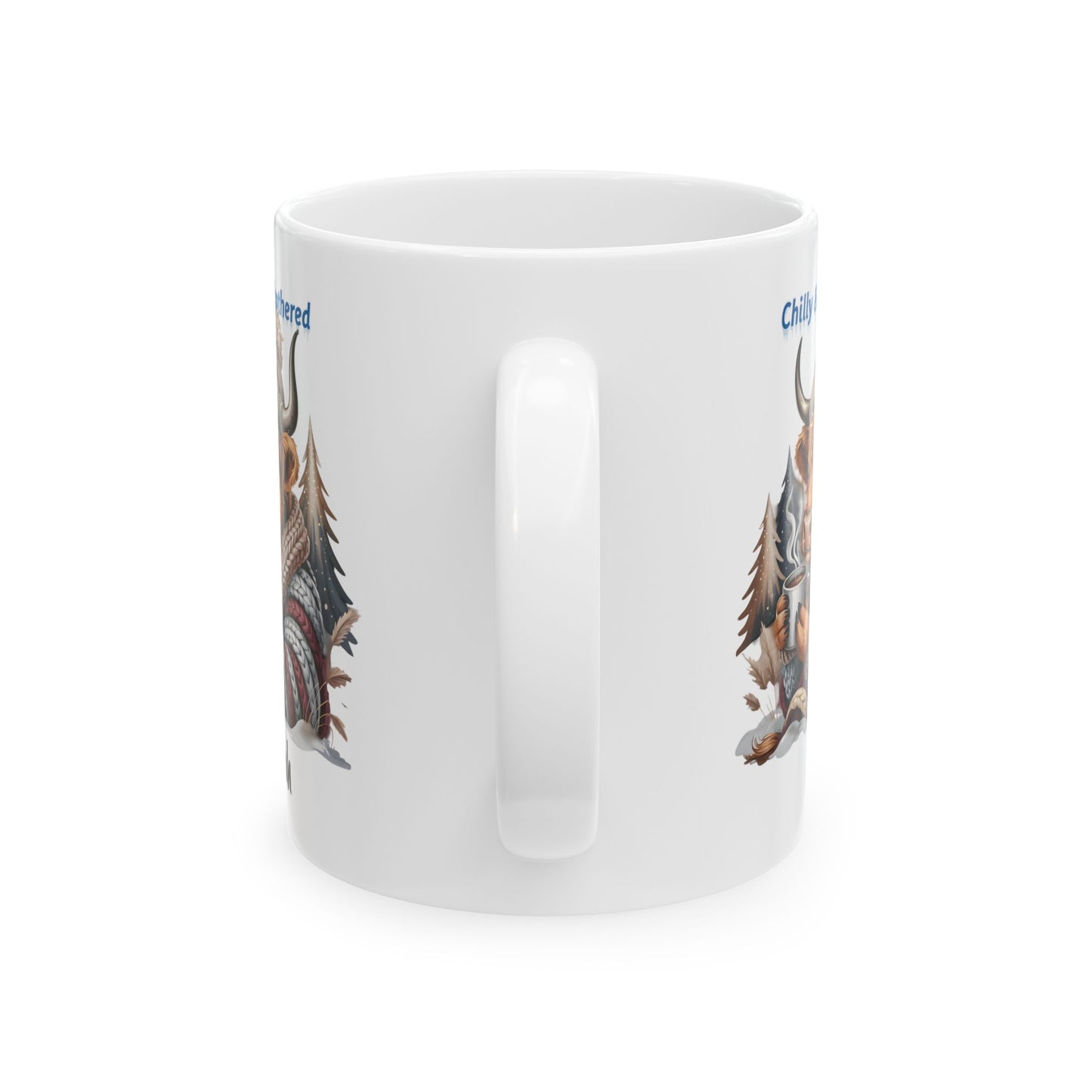 Chilly & Unbothered Highland Cow Mug | Ceramic Coffee Tea Cup