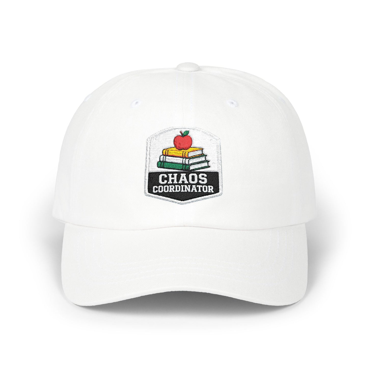 Chaos Coordinator Teacher Dad Cap | Embroidered Books & Apple School Hat