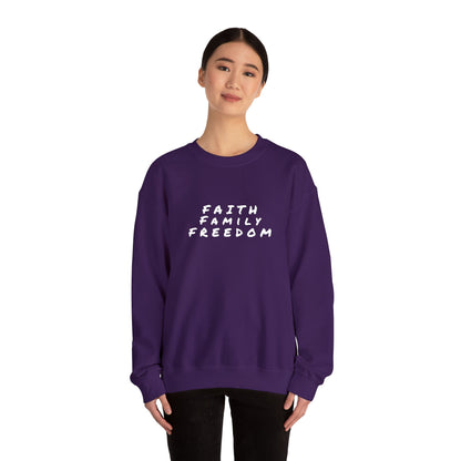 Faith Family Freedom Sweatshirt, Religious Pullover Jumper, Christian Crewneck, Inspirational Sweatshirt, Unisex Religious Shirt, Faith