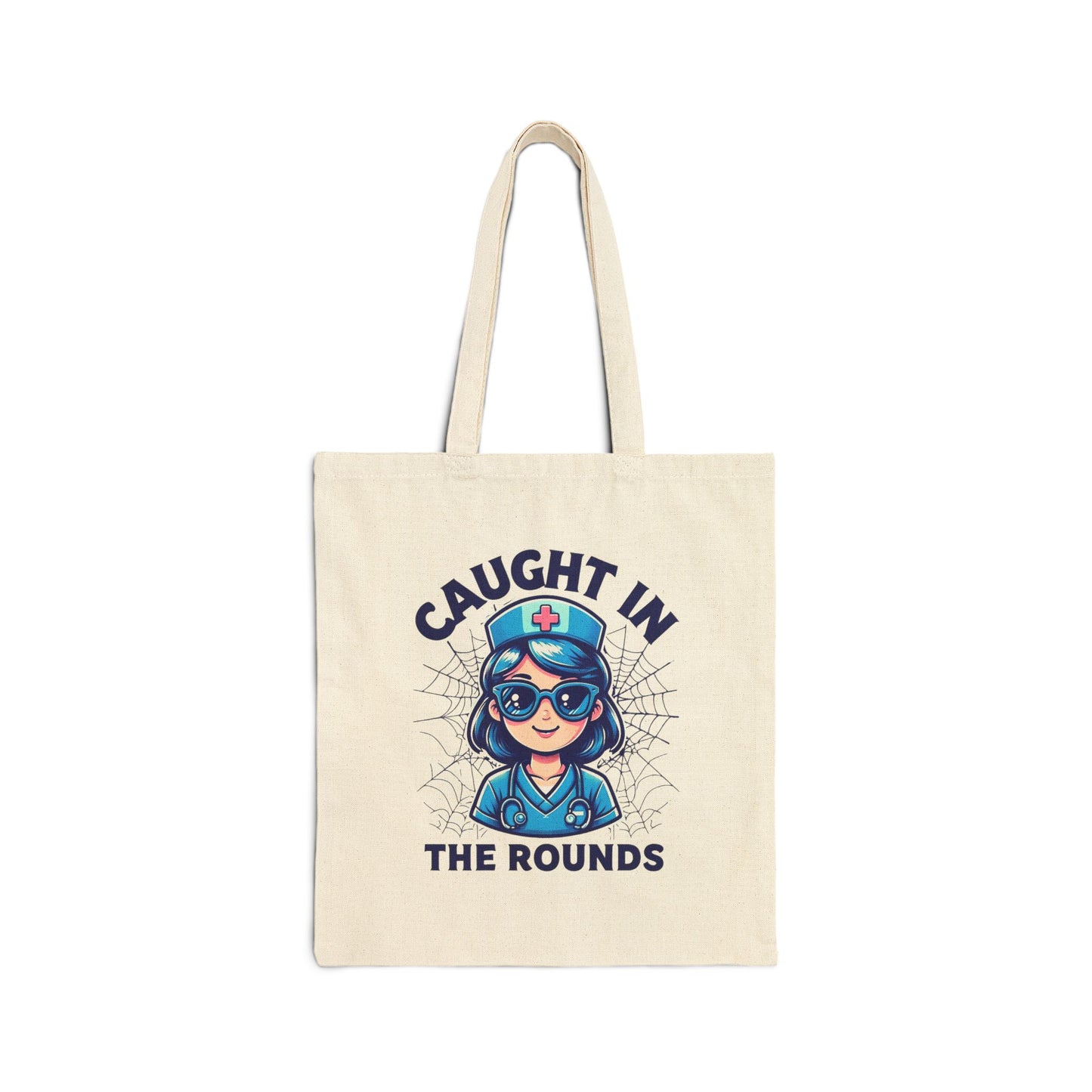 Personalized Cotton Canvas Tote Bag - Caught In The Rounds Nurse Tote, Doctor Gift, Eco-Friendly Bag, Custom Name Tote, Fun Nurse Accessory