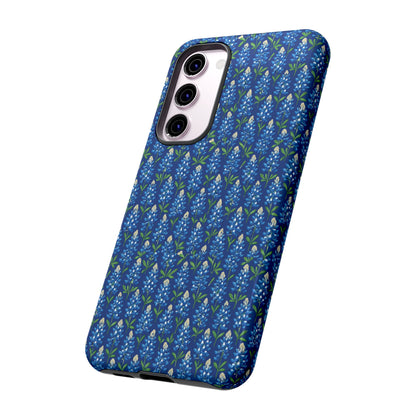 Phone Case, Texas Bluebonnet Tough Case, Navy Floral Phone Cover, Protective iPhone Case, Samsung Galaxy Case, Texas Wildflower Gift