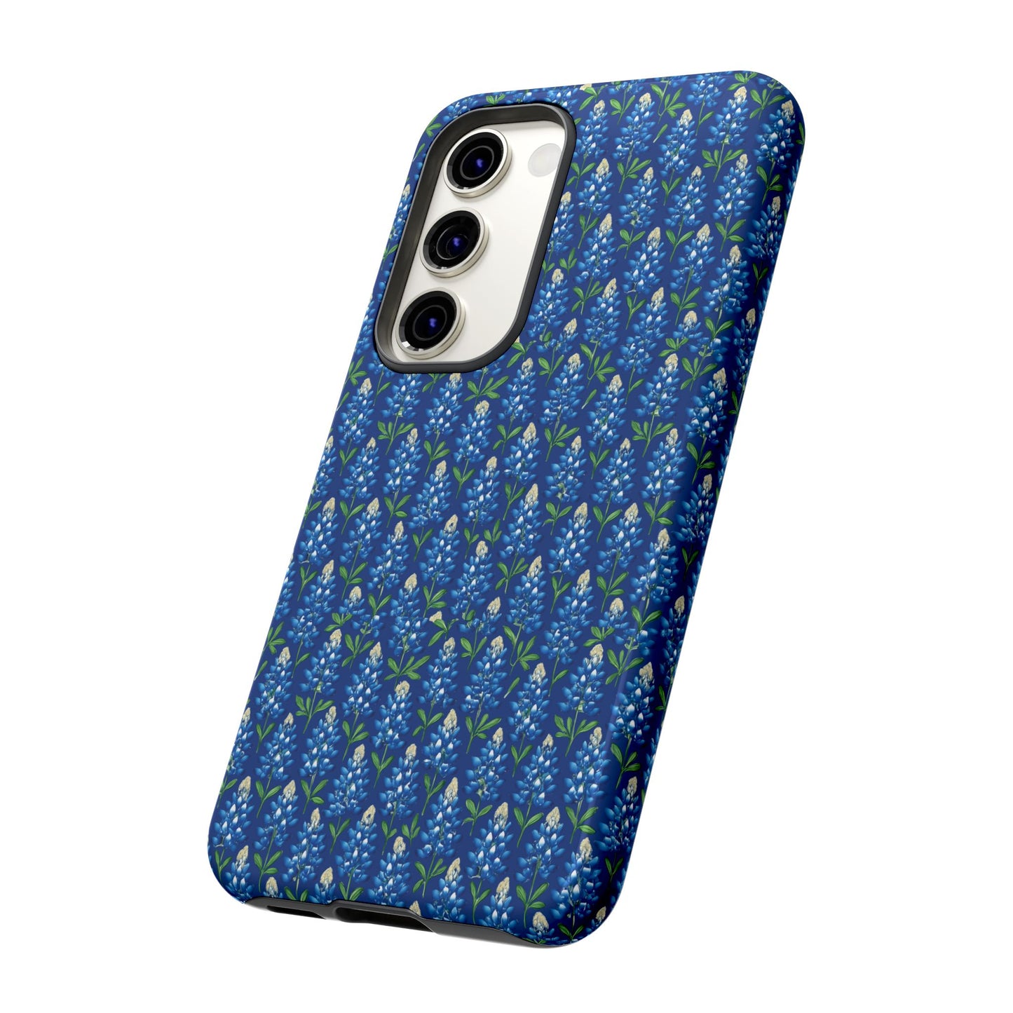 Phone Case, Texas Bluebonnet Tough Case, Navy Floral Phone Cover, Protective iPhone Case, Samsung Galaxy Case, Texas Wildflower Gift
