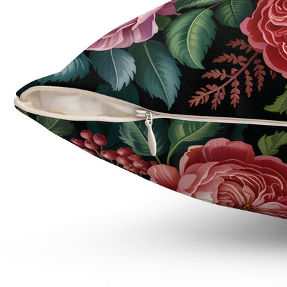 Vintage Rose Bouquet Pillow | Floral Throw Pillow