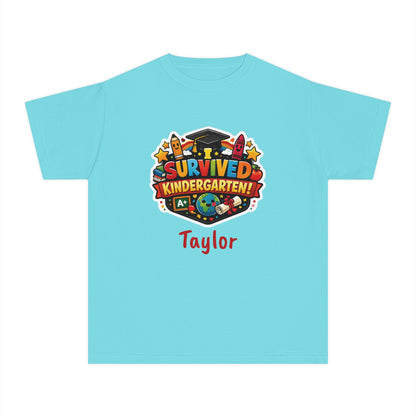 I Survived Kindergarten T-shirt | Kids Graduation Tee, Personalized Name Option