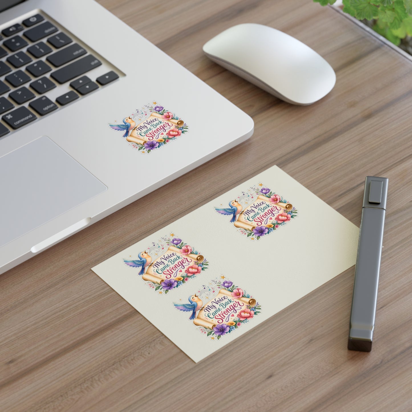 My Voice Came Back Stronger Sticker Sheet | Floral Hummingbird Inspirational