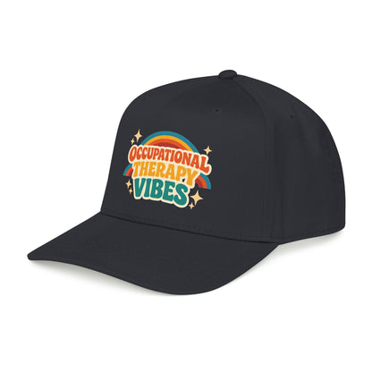 Occupational Therapy Vibes Cap | Retro Rainbow Mid Profile Baseball Cap