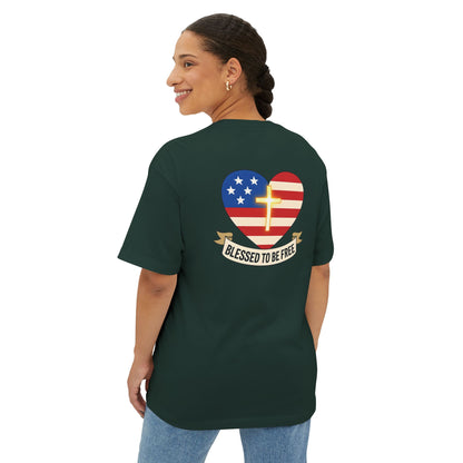 Freedom & Faith Unisex Oversized Tee, Summer Vibes Tee, Casual Gift, Patriotic Apparel, Faith-Based Outfit