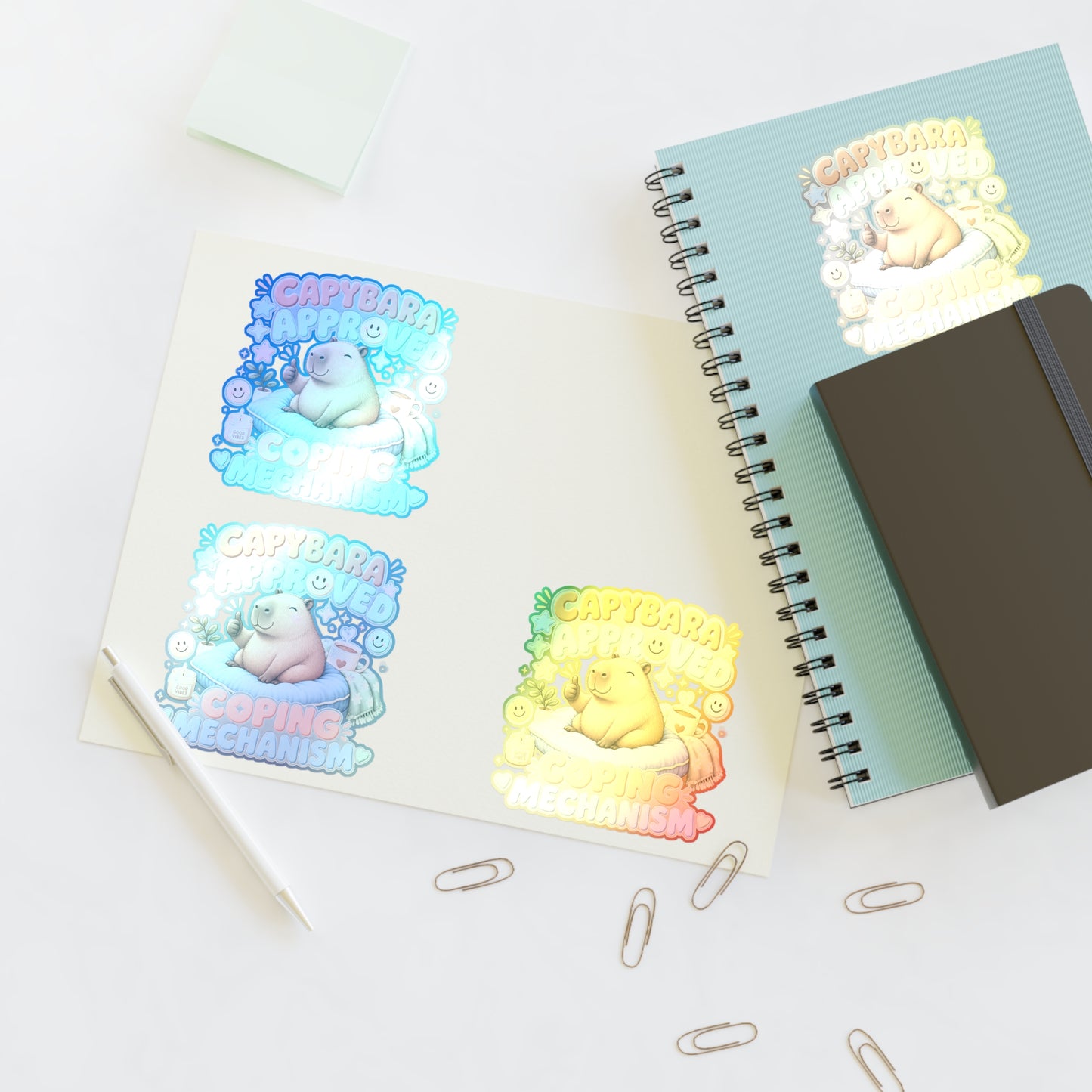 Capybara Approved Coping Mechanism Sticker Sheet | Cute Relaxing Animal Stickers