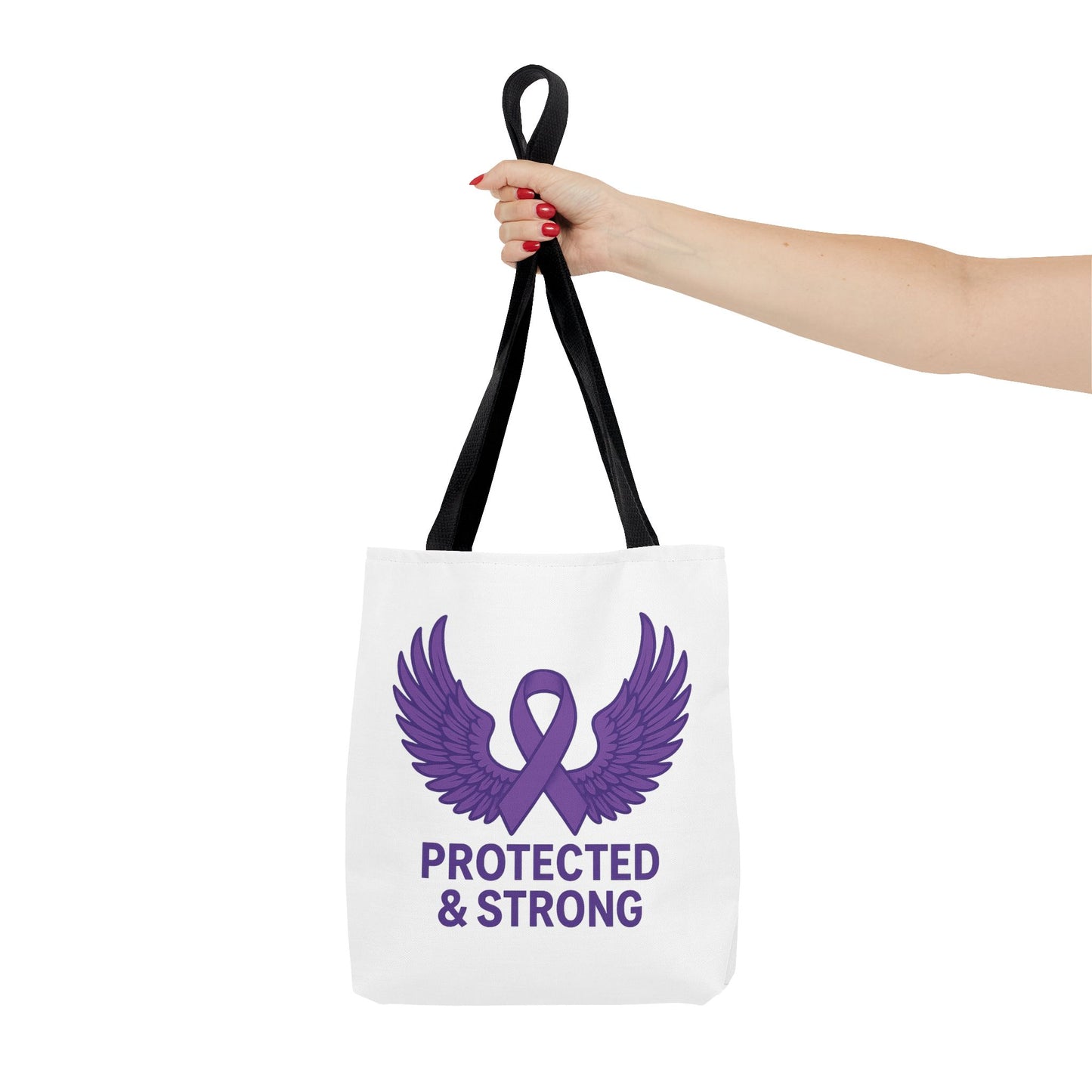 Protected and Strong Awareness Tote Bag, Eco-Friendly Shoulder Bag, Reusable Grocery Bag, Canvas Shopping Tote, Gift for Activists,