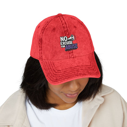 Vintage Embroidered Cap with Anti-Abuse Message - Casual Hat for Awareness, Support Events, Fundraisers, Gifts, Summer Days