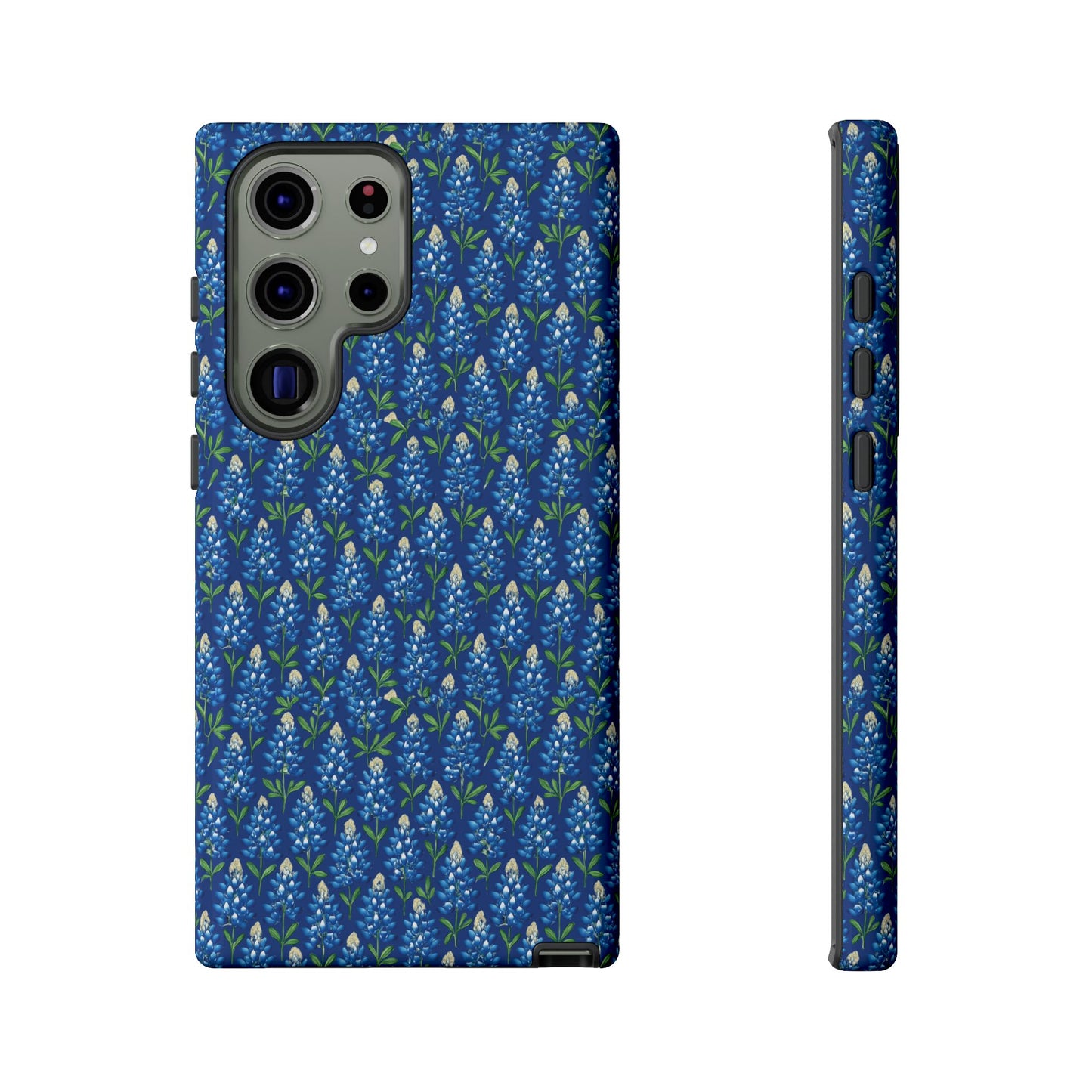 Phone Case, Texas Bluebonnet Tough Case, Navy Floral Phone Cover, Protective iPhone Case, Samsung Galaxy Case, Texas Wildflower Gift