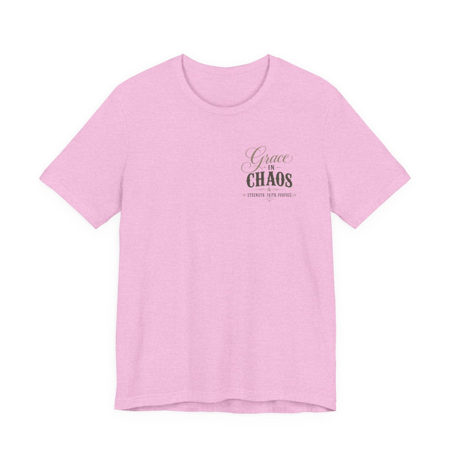 Grace in Chaos Tee | Inspirational scripture typography shirt