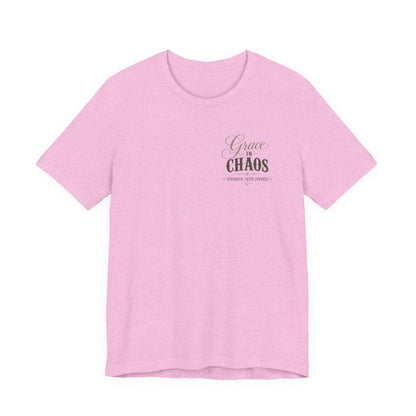 Grace in Chaos Tee | Inspirational scripture typography shirt