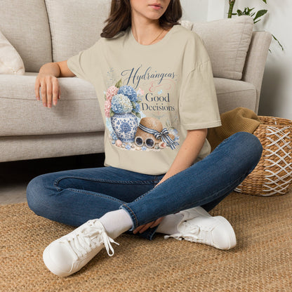 Hydrangeas & Good Decisions T-Shirt | Floral Hydrangea Design