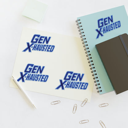 Gen X-Hausted Sticker Sheets - Quirky Office Decor, Fun Gifts, Generation X Humor, Laptop Stickers, Journal Accessories