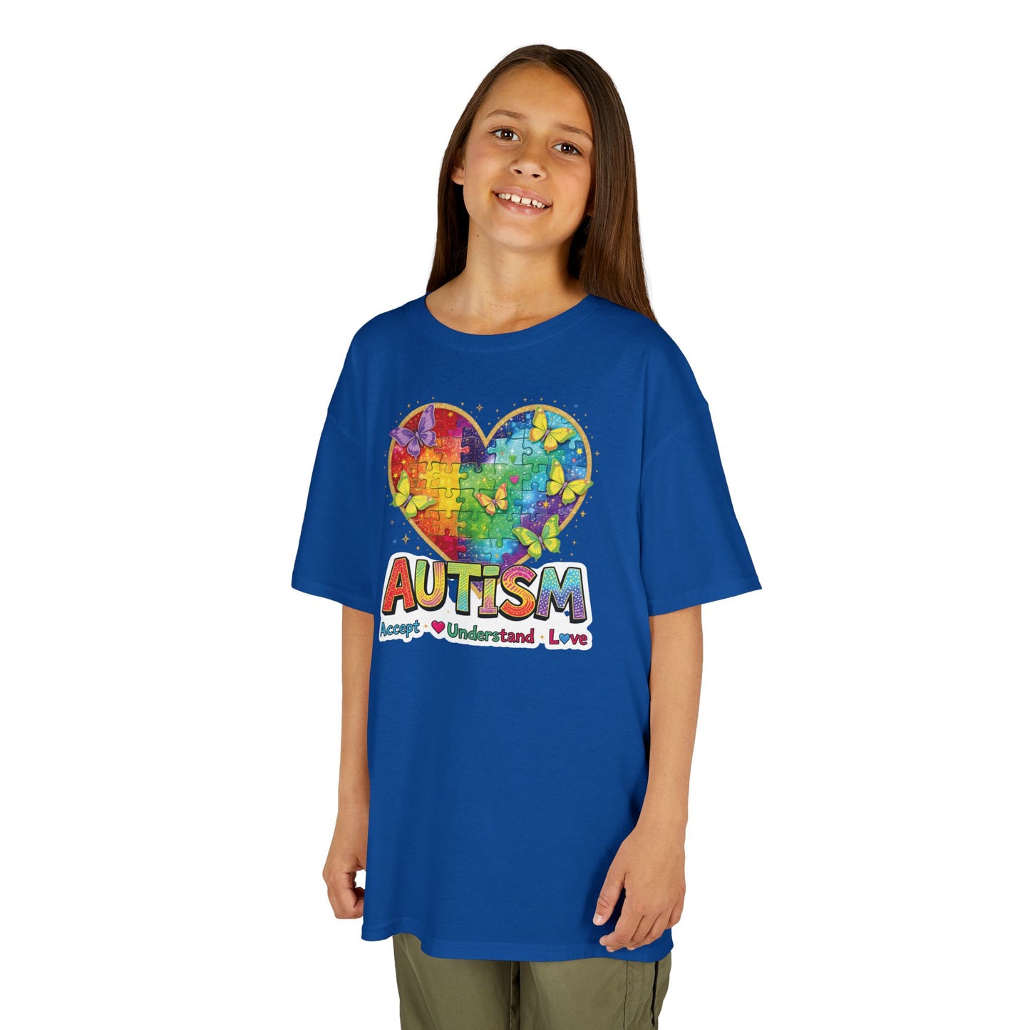 Autism Puzzle Heart Kids Tee | Accept Understand Love