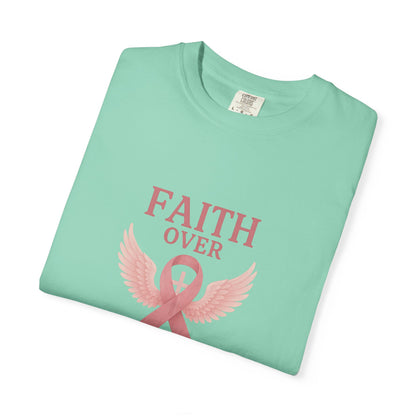 Faith Over Fear Unisex T-Shirt, Inspirational Shirt, Breast Cancer Awareness Tee, Gift for Support, Everyday Casual Wear
