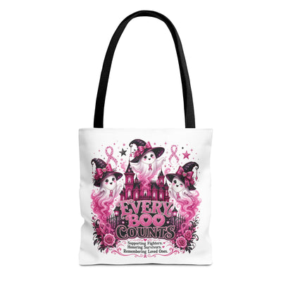 Every Boo Counts Tote Bag | Breast Cancer Awareness Ghosts