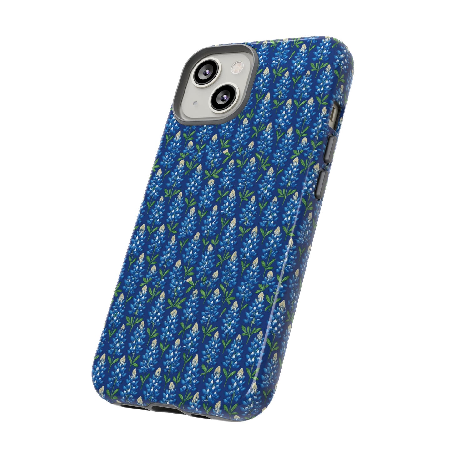 Phone Case, Texas Bluebonnet Tough Case, Navy Floral Phone Cover, Protective iPhone Case, Samsung Galaxy Case, Texas Wildflower Gift