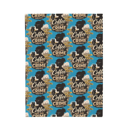 Coffee and Crime Podcast Velveteen Plush Blanket for Mom | True Crime Coffee Pattern
