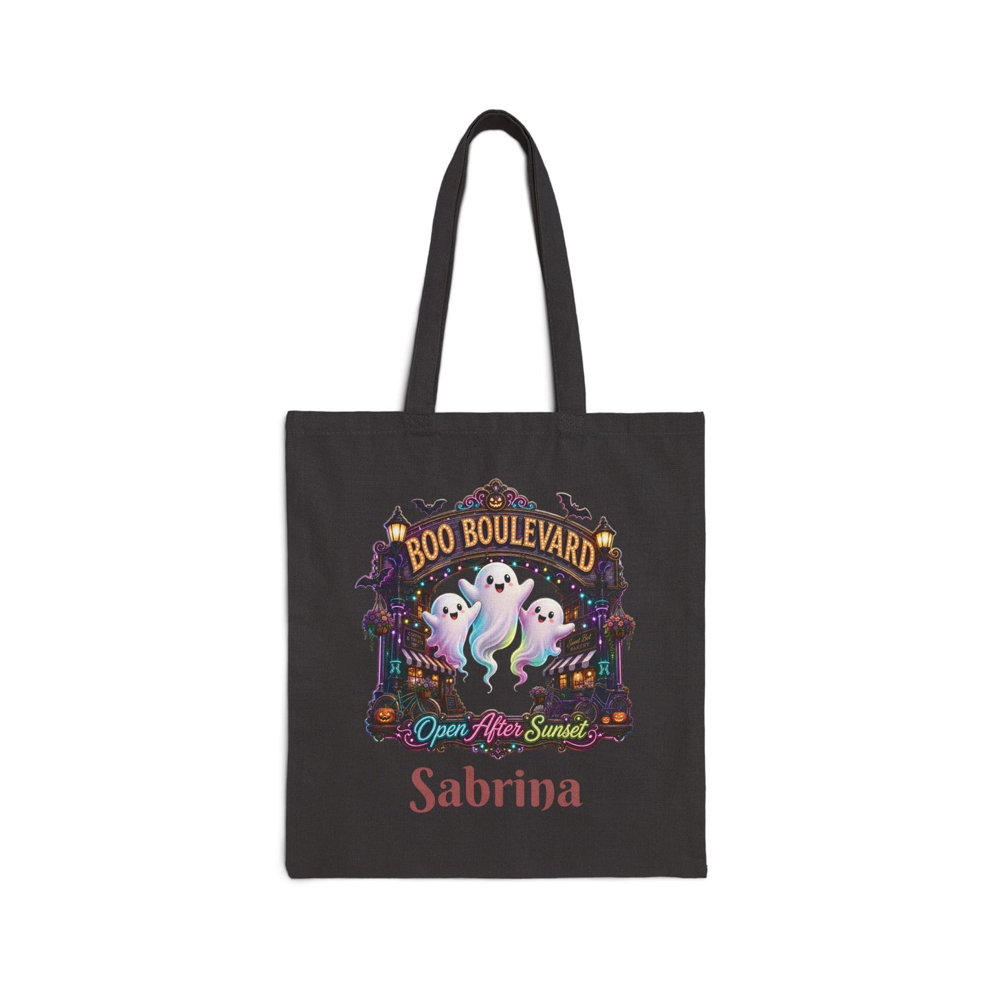 Boo Boulevard Ghosts Tote Bag | Halloween Trick-or-Treat Canvas Tote