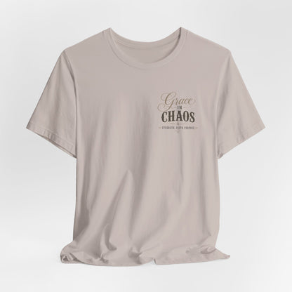 Grace in Chaos Tee | Inspirational scripture typography shirt