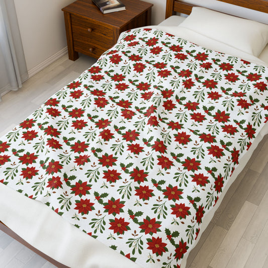 Cozy Christmas Plush Blanket, Soft Holiday Throw Blanket, Perfect for Winter Decor, Gift for Her, Warm Home Essentials