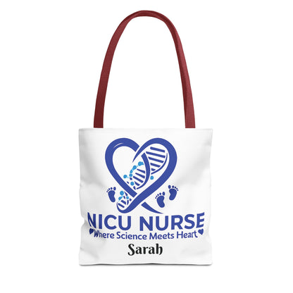 NICU Nurse Tote Bag, Science Meets Heart Bag, Gift for Nurses, Healthcare Tote, Personalized Nurse Gift