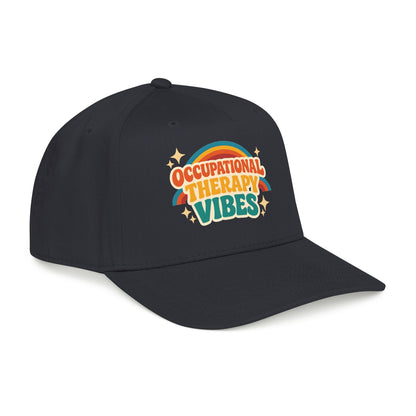 Occupational Therapy Vibes Cap | Retro Rainbow Mid Profile Baseball Cap