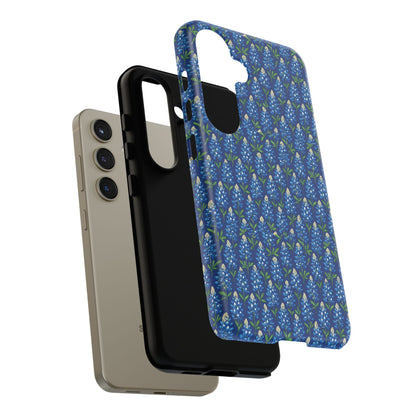 Phone Case, Texas Bluebonnet Tough Case, Navy Floral Phone Cover, Protective iPhone Case, Samsung Galaxy Case, Texas Wildflower Gift