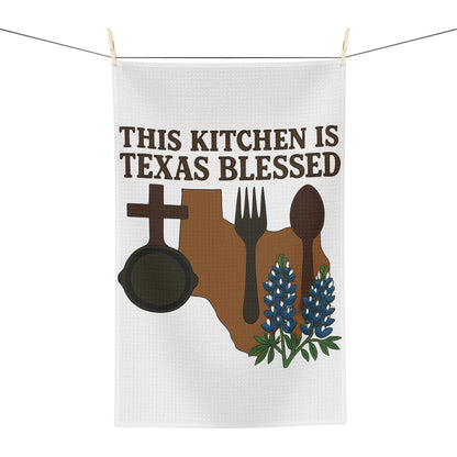Texas Blessed Microfiber Tea Towel, Kitchen Décor, Gift for Texas Home, Cooking Towel, Rustic Kitchen Gift, Southern Style Decor