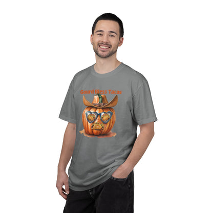 Funny Halloween T-Shirt, Gourd Bless Tacos Tee, Unisex Graphic Tee, Taco Lover Shirt, Fall Festival Apparel, Cute Pumpkin Shirt