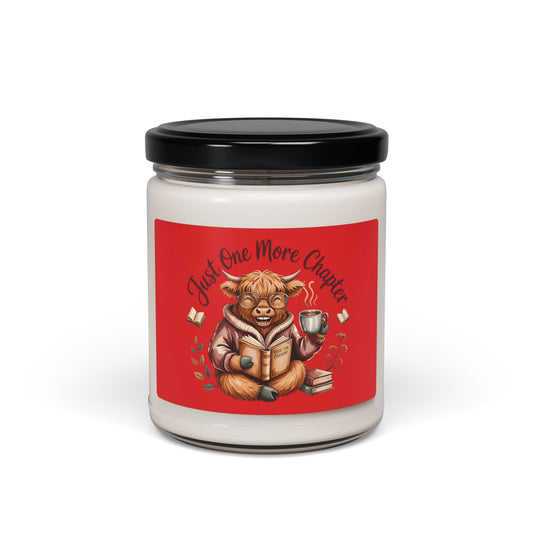 Just One More Chapter Candle, Soy Candle | Cozy Reading Highland Cow 9oz