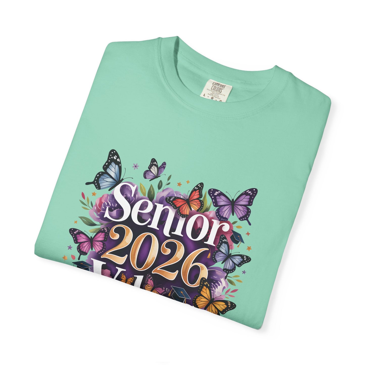 Senior 2026 Vibes T-Shirt | Butterfly Graduation Design