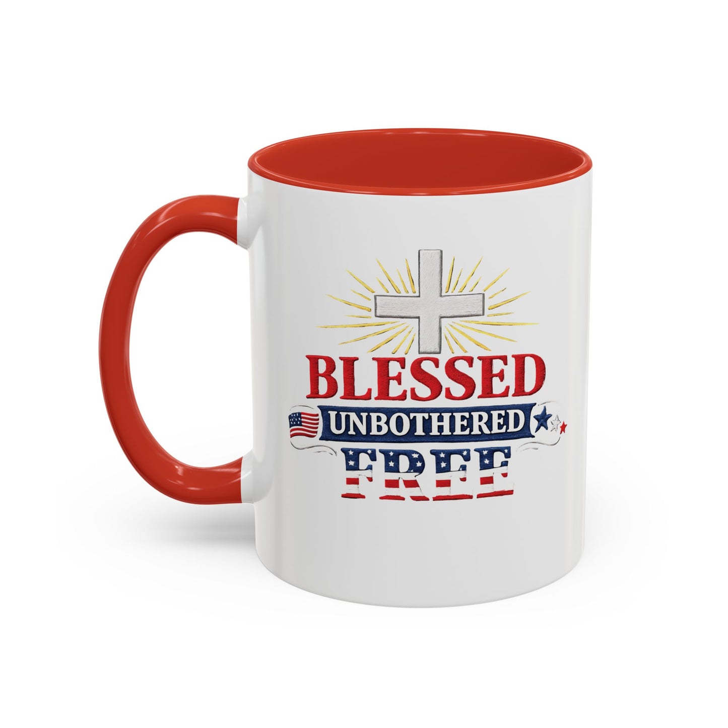 Blessed Unbothered Free, Coffee Mug | Accent Coffee Mug