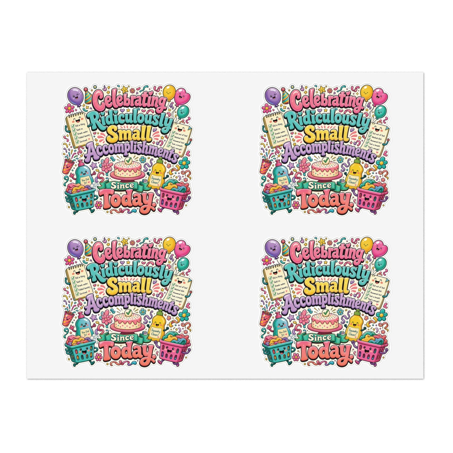 Celebrating Ridiculously Small Accomplishments Sticker Sheets | Cute Planner Stickers, Motivational Scrapbook Decals