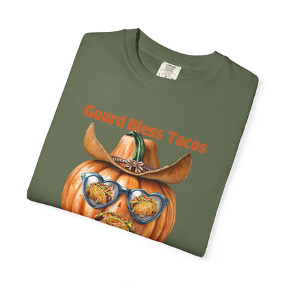 Funny Halloween T-Shirt, Gourd Bless Tacos Tee, Unisex Graphic Tee, Taco Lover Shirt, Fall Festival Apparel, Cute Pumpkin Shirt