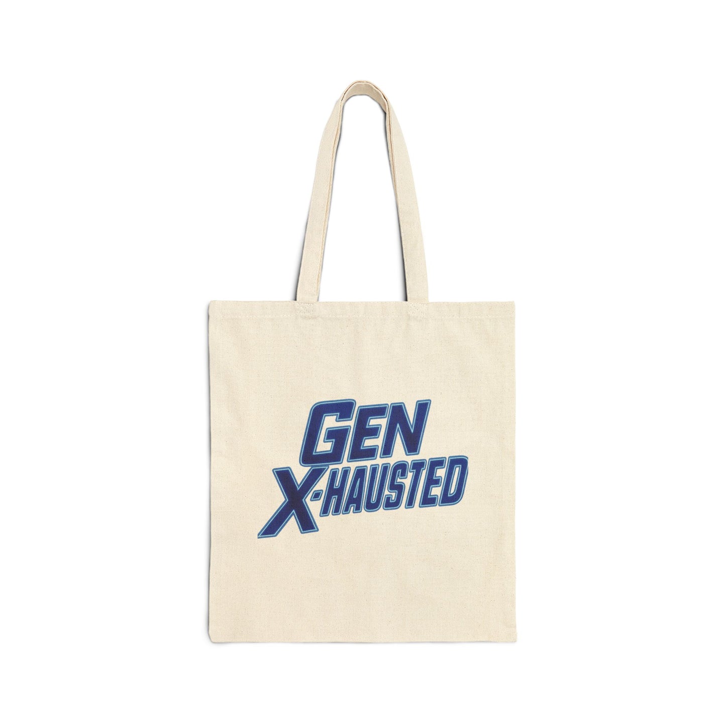 Gen X-Hausted Cotton Canvas Tote Bag | Eco-Friendly Shopping Bag, Gift for Gen X, Casual Everyday Use, Durable Tote