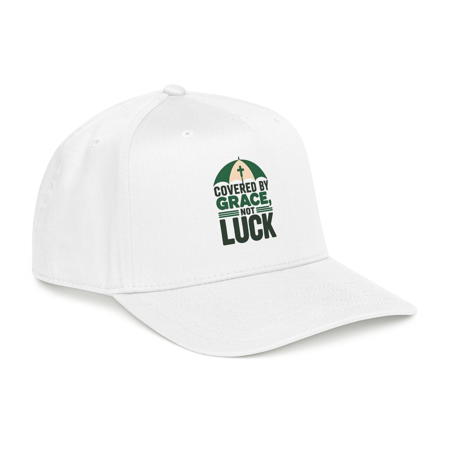 Covered by Grace Not Luck baseball cap | Christian faith hat