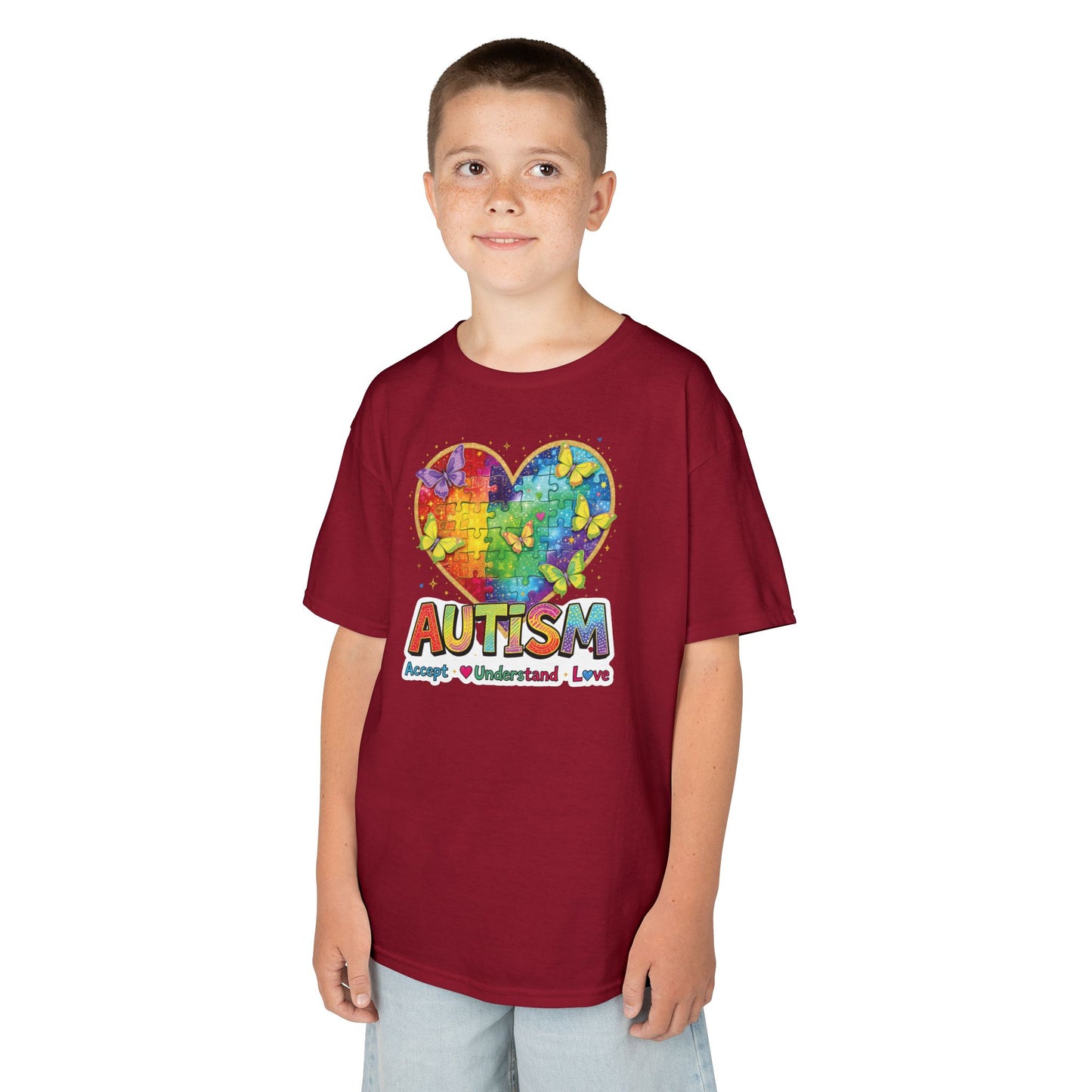 Autism Puzzle Heart Kids Tee | Accept Understand Love