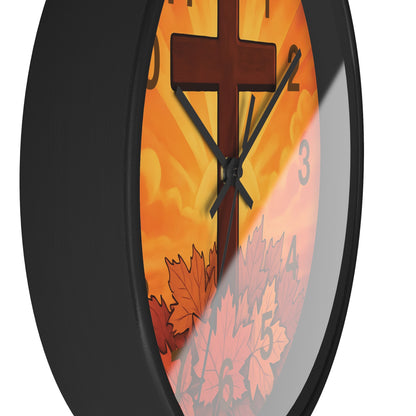 Faith-Inspired Autumn Wall Clock | Rustic Home Decor, Inspirational Gift, Christian Decor, Fall Decor, Cross Design