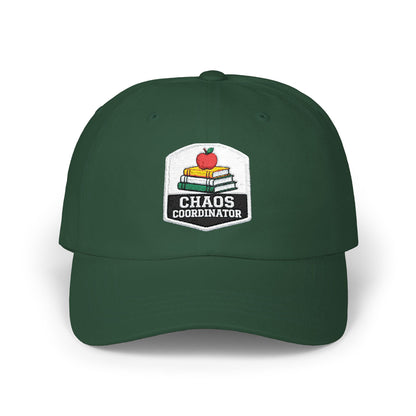 Chaos Coordinator Teacher Dad Cap | Embroidered Books & Apple School Hat