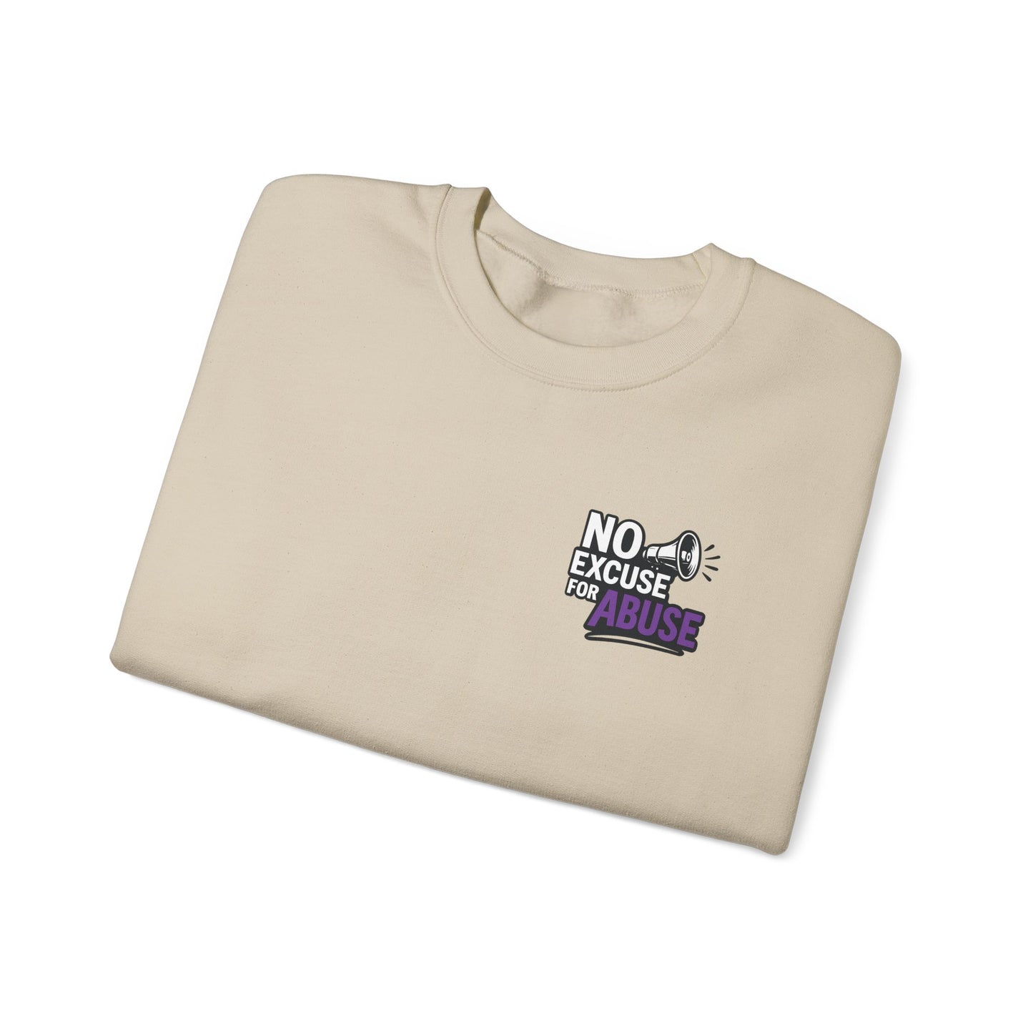 Awareness Sweatshirt - Unisex Heavy Blend™ Crewneck Sweatshirt, Domestic Violence Support Jumper, No Excuse For Abuse