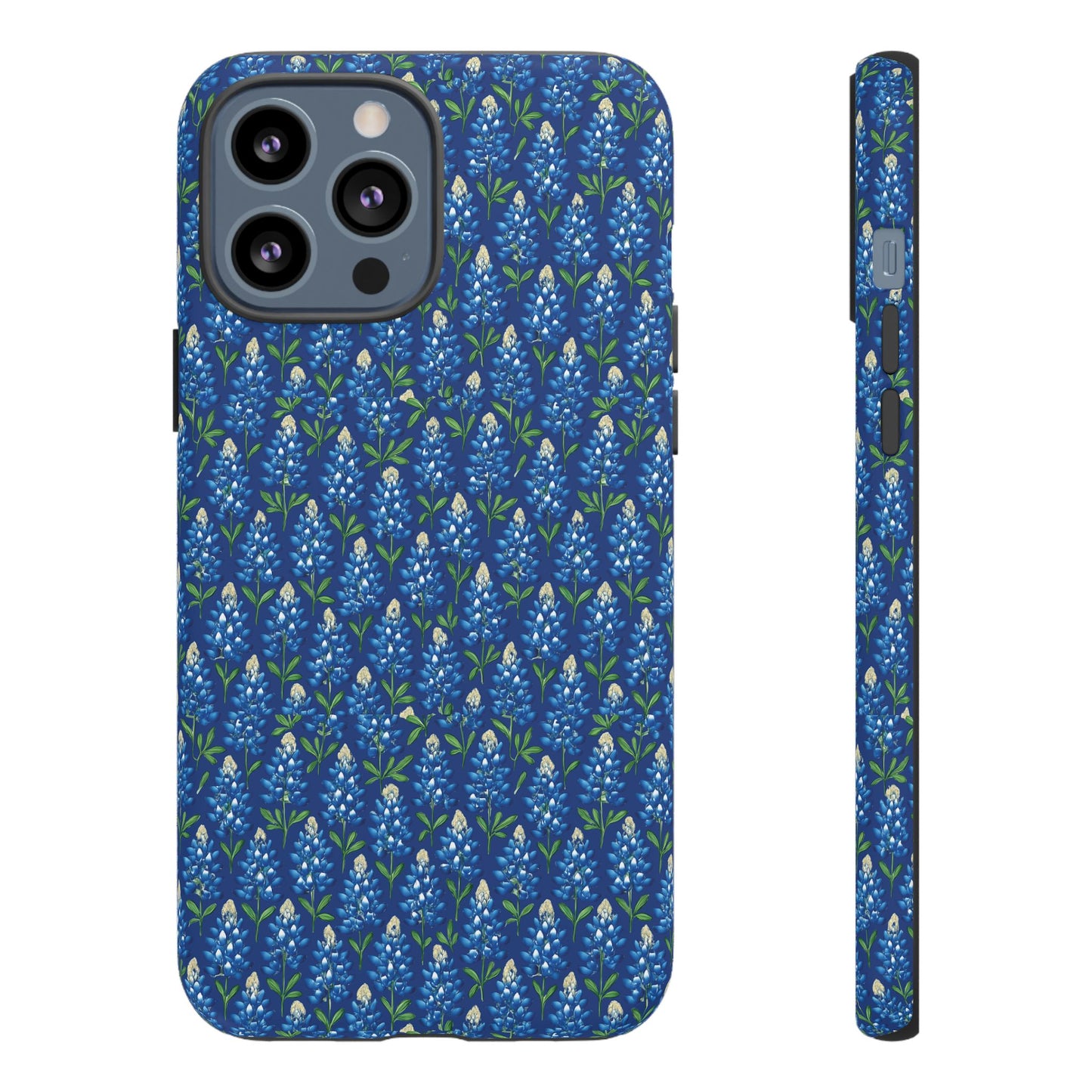 Phone Case, Texas Bluebonnet Tough Case, Navy Floral Phone Cover, Protective iPhone Case, Samsung Galaxy Case, Texas Wildflower Gift