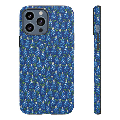 Phone Case, Texas Bluebonnet Tough Case, Navy Floral Phone Cover, Protective iPhone Case, Samsung Galaxy Case, Texas Wildflower Gift