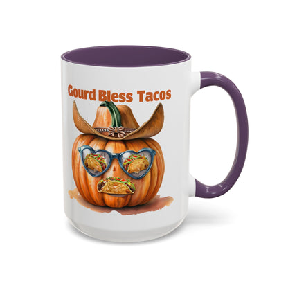 Gourd Bless Tacos Coffee Mug - Perfect for Fall, Halloween, Thanksgiving, Taco Lovers, Kitchen Decor