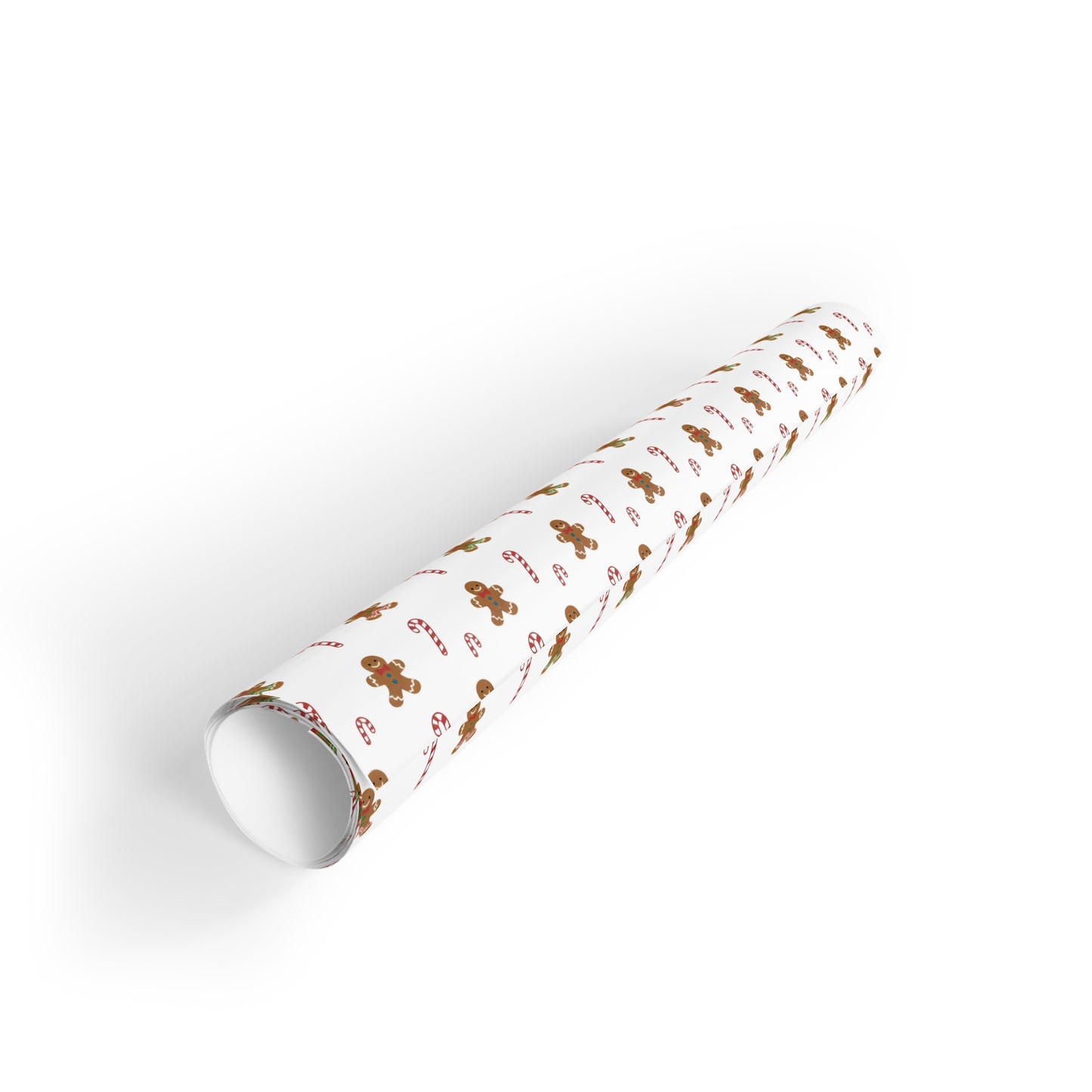 Gingerbread Cookie Pattern Gift Wrapping Paper Roll | Christmas Holiday Wrap