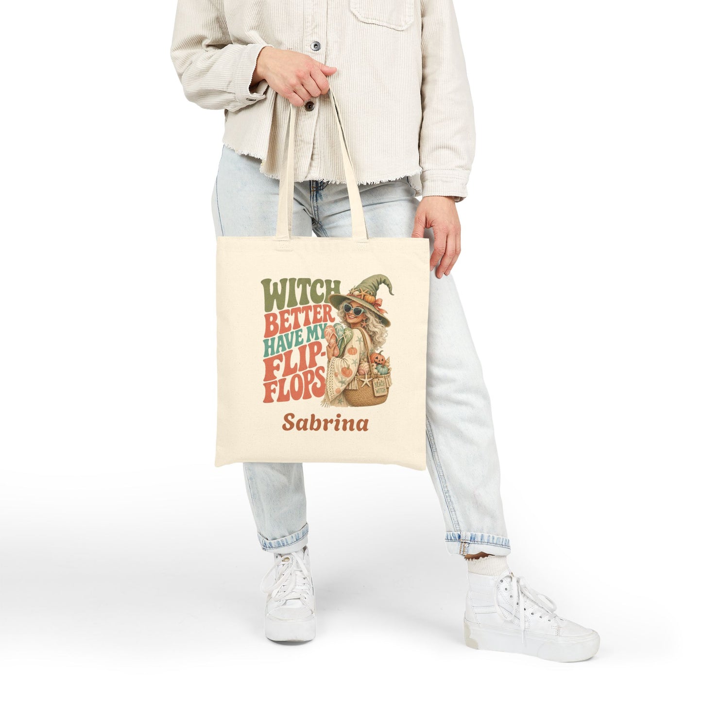 Witch Better Have My Flip Flops Tote Bag | Halloween Witch Illustration